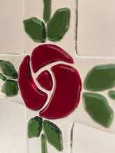 Load image into Gallery viewer, Red Glasgow Rose with Vines Cross