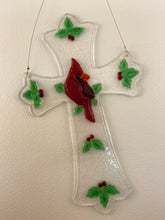 Load image into Gallery viewer, Cardinal Cross With Holly